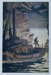 Ilustrace z The Workers of the Sea od Victora Huga (1802-85) 1923