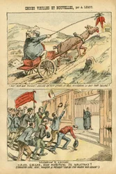 Ilustrace Achille Lemot (1846-1909) v Le Pelerin, 20/10/07 - staré a nové věci - Elysee, Socialismus, Ministere - Jaures Jean, Ane - Portfolio