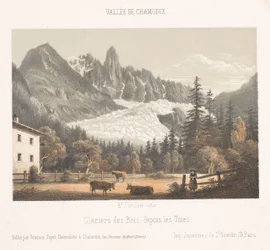 Pohled na Chamonix a Mont Blanc od severu Chamonix a le Mont Blanc. Côte du Nord (název na objektu) Memory of Chamonix-Mont-Blanc (název série) Museum du Mont Blanc (název série)