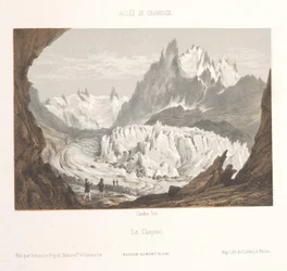 Pohled na ledovec Mer-de-Glace poblíž Les Bois a Les Tines Claciers des Bois, depuis les Tines (název na objektu) Memory of Chamonix-Mont-Blanc (název série) Museum du Mont Blanc (název série)