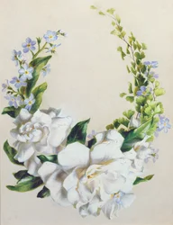 Květinová girlanda (akvarel na papíře)