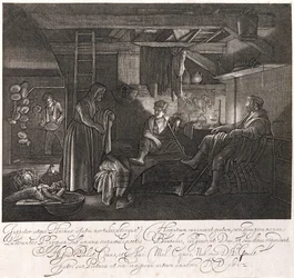 Dům Filemona a Baucis, rytina hraběte Hendrika Goudta (1585-1630)