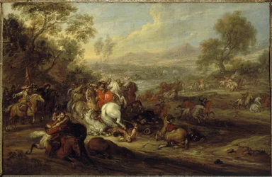 Šok kavalerie nebo boj kavalerie, mezi lety 1652 a 1690 (olej na plátně)