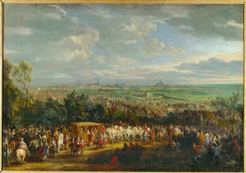 Vjezd Ludvíka XIV. a Marie Terezie Rakouské do Arrasu... (malba na plátně)