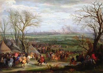 Obléhání Cambrai Ludvíkem XIV. králem Francie a Navarry v roce 1677 (olej na plátně)