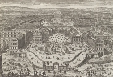 Celkový pohled na palác ve Versailles, 80. léta 17. století, 80. léta 17. století.