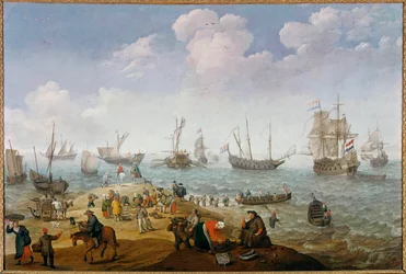 Malba rybářských scén od Adama Willaertse (1577-1664) Soukromá sbírka 17. století