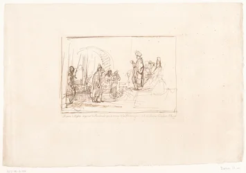 Obžalovaný předveden před své soudce Šest tisků podle kreseb Rembrandta, uchovávaných v Hofbibliothek ve Vídni (název série) Six estampes gravées d