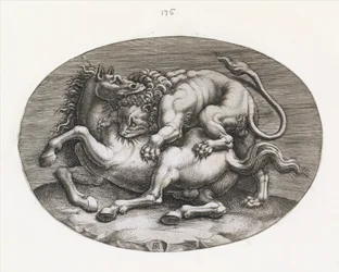 Mirror of Roman Magnificence: Lion Attacking a Horse, c1540-80.