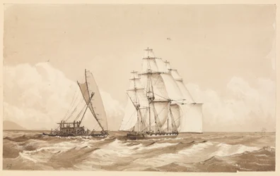 Dvojitá kánoe u Moalu, Feejee Islands, 26. září 1849 [Fidži]