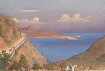 "Pevnost Suda [Souda] a vstup do zálivu Suda, Candia [Kréta], 24. října 1857