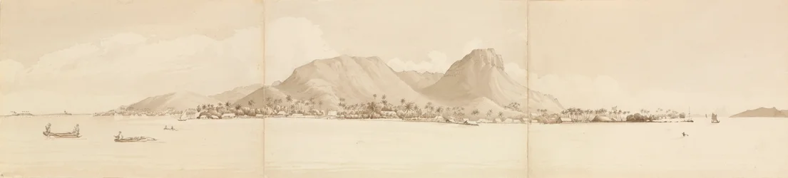 "Panorama Raiatea, 1. září 1849. Tahaa vpravo [Společenské ostrovy]