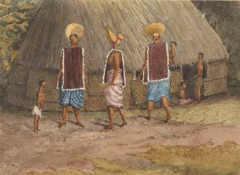 Nedělní čepice na Navigátorských ostrovech (Samoa), záliv Apia, 14. září 1849 (akvarel)