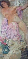Žena s květinami