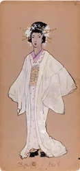 Kostým postavy Čo-Čo-San pro operu „Madame Butterfly“ Giacoma Pucciniho