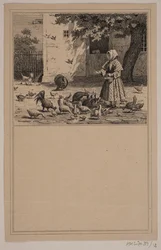 V kurníku. Ne. 11 v Chr. Winther a M. Rørbye, "25 obrázků pro malé děti"