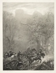 Esej o kameni se štětcem a škrabkou: The Convoy of Prisoners through a Woods, 1851.