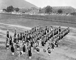 Západoindická kapela, Up-Park-Camp, Jamajka, c1905