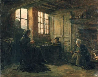 Ženy třepí prádlo, Honfleur, 1877