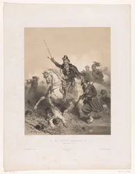 Italský král Viktor Emanuel II. v bitvě u Palestra Le roi Victor Emmanuel II (titul na objektu)