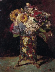 "Zátiší z kytice květin" (Květinové zátiší) Obraz Adolphe Thomas Joseph Monticelli (1824-1886) 1875 Van Gogh Museum, Amsterdam