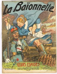 Obálka knihy "La Baionnette", satirická v barvách