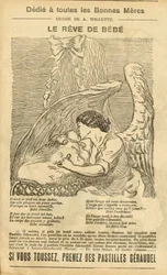 Ilustrace Adolphe dit Willette (1857-1926) v Le Pelerin, 22/12/07 - Sen dítěte - Rekultivační reklama, Mateřství - Anděl