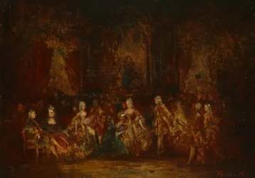 Osoby v kostýmech Ludvíka XV., c. 1880.