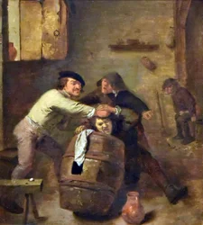 Adriaen Brouwer (asi 1605-před 1. dubnem 1638) Dva bojující rolníci MOU Oudenaarde 13-12-2018