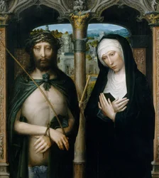Kristus korunovaný trny Ecce Homo a Truchlící Panna, ca. 1530-40.
