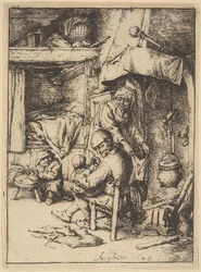 Otec rodiny dával vývar svému dítěti, 1610-85.