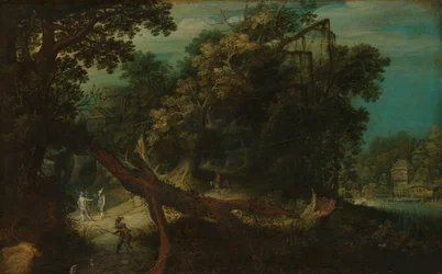 Střelci na lesní mýtině, asi 1620-1661 (olej na desce)