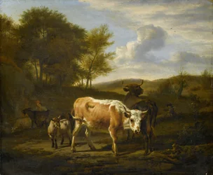 Horská krajina s kravami, 1663