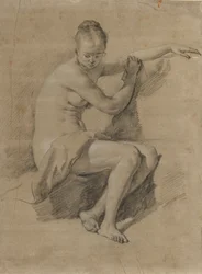Sedící ženský akt, kolem 1660-70