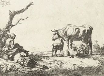 Pastýř a pastýřka s dobytkem, 1653
