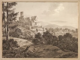 Pohled na hrad Gnandstein, c. 1795.