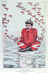 Karikatura Stalina z francouzského časopisu „Fantasio“, kolem roku 1930