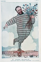 Kreslený film Andre Michelin a Bibendum - Ilustrace Adrien Barrere (1877-1931) ve "Fantasio" z 1.7.1923