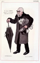 Portrét Emile Combes, francouzský politik (1835-1921), reaktor v La Nouvelle Presse libre de Vienne - ilustrace Adrien Barrere (1877-1931) In Fantasio 01/03/1907