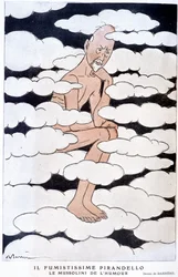 Portrét Luigiho Pirandella (1867 - 1936), italského dramatika - Ilustrace Adrien Barrere (1877-1931) ve „“Fantasio““ z 1.8.1925
