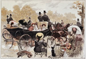 Dětská procházka po Champs-Elysées od Marie, konec 19. století