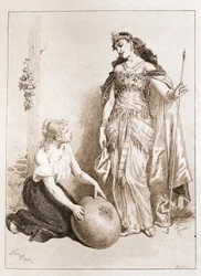 Popelka - v „Pohádkách“ od Charlese Perraulta, ilustrace Adrien Marie