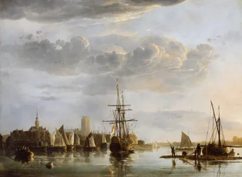 Pohled na Dordrecht, kolem 1652-53 (olej na plátně)