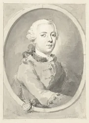 Portrét Viléma V., prince z Orange-Nassau, vpravo v oválu