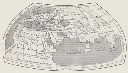 Mapa světa podle Ptolemaia, 1923.
