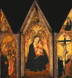Přenosný triptych s Madonou a dítětem trůnícím s anděly,