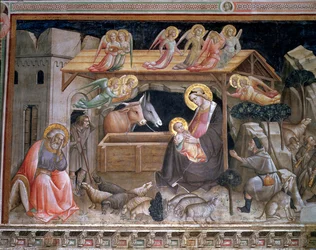 Narození Páně, detail ze života Panny Marie a posvátný pás, z Cappella dell Sacra Cintola