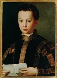 Velkovévoda Francesco I. Medicejský jako chlapec (malba na dřevě)