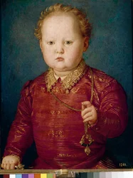 Portrét Garcíi de Medici jako dítěte (olej na panelu, kolem roku 1550)
