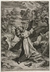 Svatý František přijímající stigmata, 1586.